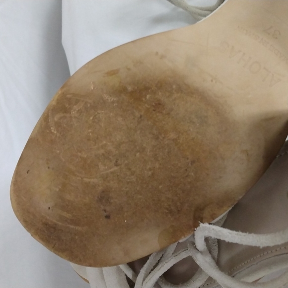 Alohas Suede Sandals With Block Heels Size EU 37/US 6.5 - Picture 8 of 10